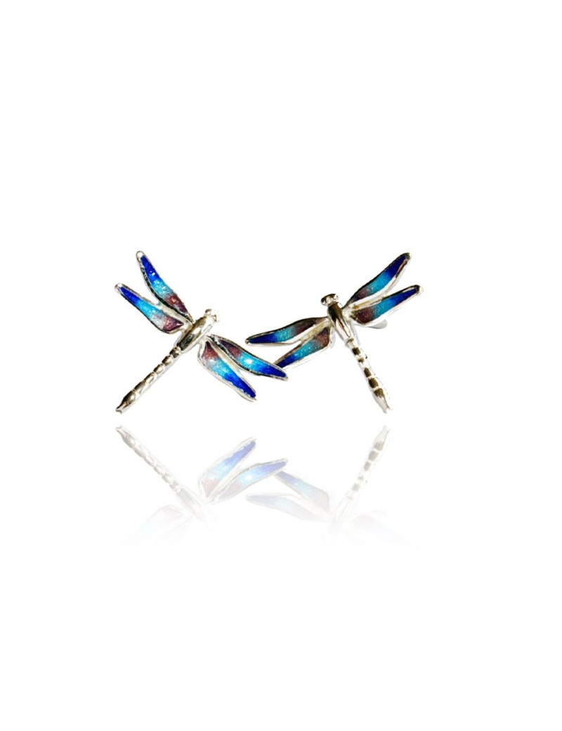 Boucles d'oreilles bleu libellules
