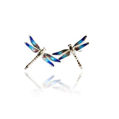 Boucles d'oreilles bleu libellules