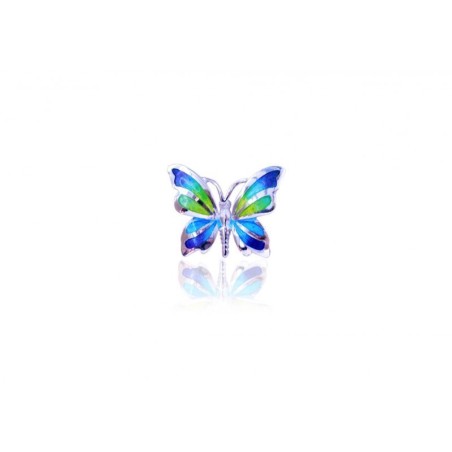 Silver Pendant purple Butterfly 