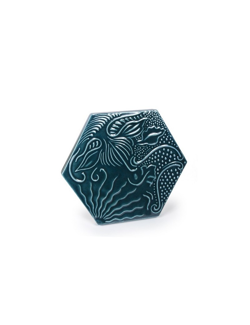 Pavé Gaudí hexagonal bleu 20 cm.