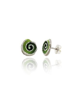 Earrings Gaudí Trencadís Green Snail-shaped