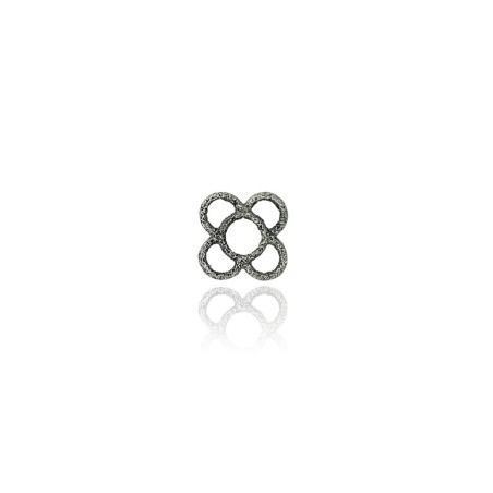 Boucles d'Oreilles Barcelone Panot Fleur Noir