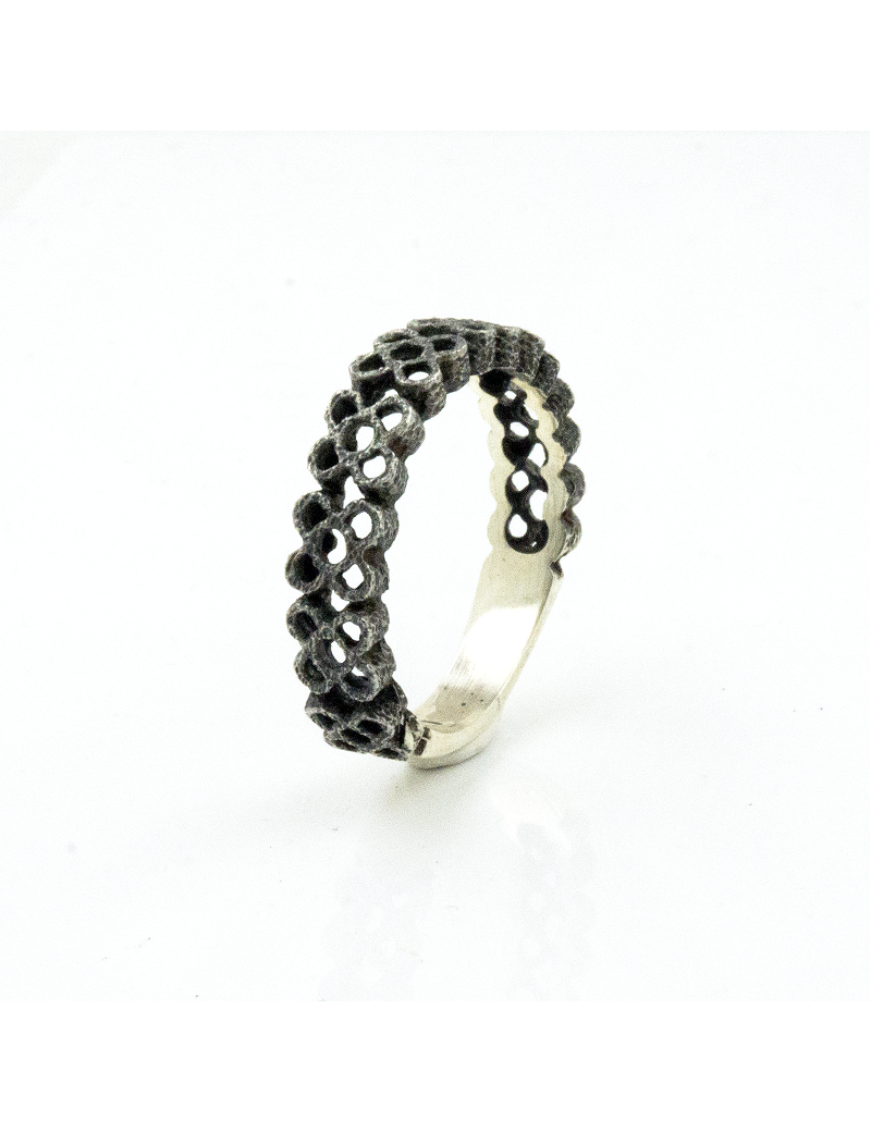 Bague Barcelone Multi Panot Fleur Noir