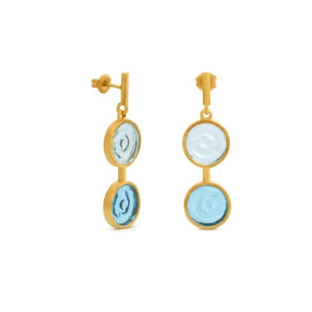 Barcelona Batlló Double Golden Earrings