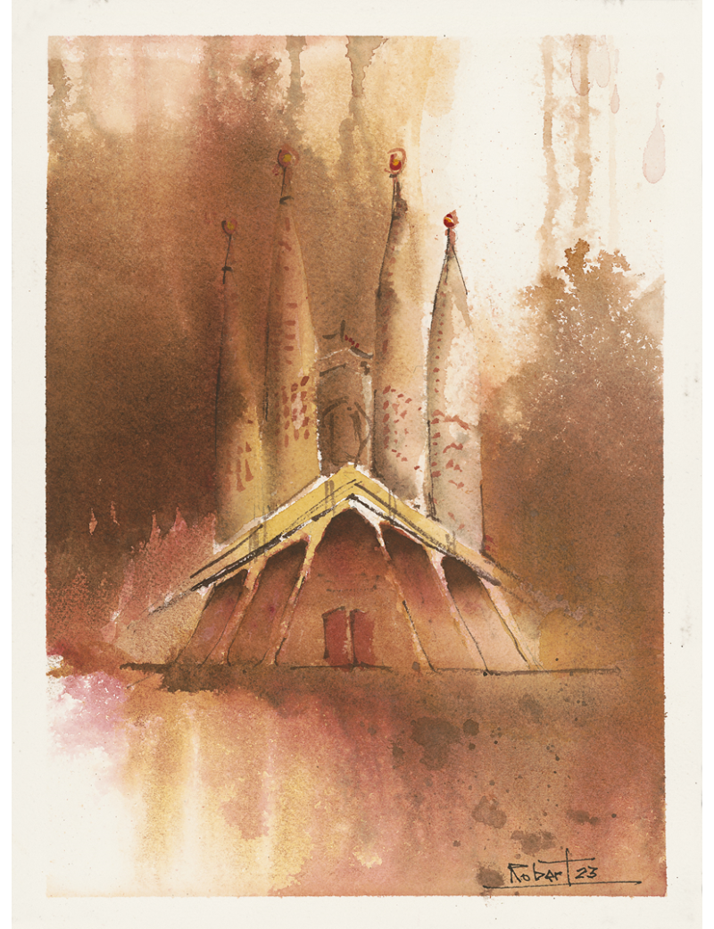 aquarelle-sur-aluminium-sagrada-familia