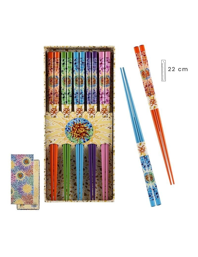 Set 5 palillos chinos Gaudí Multicolor