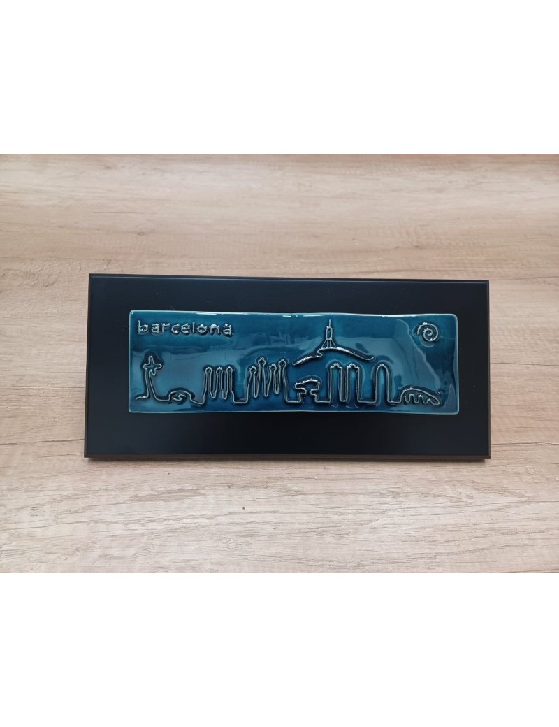 Picture Bas-relief Skyline Barcelona 7x23 cm