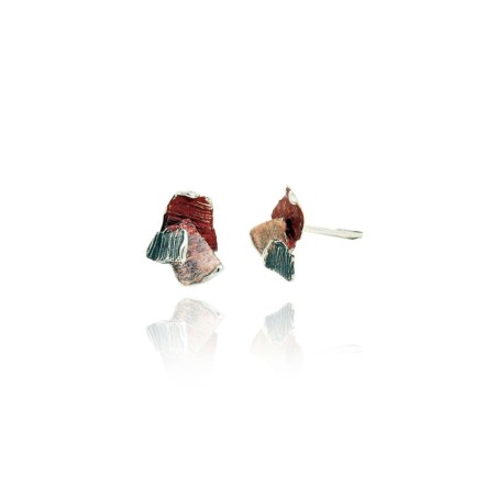 Modernist pigment silver earrings