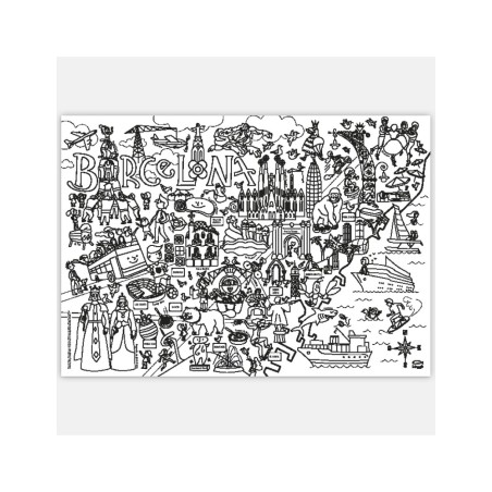 Mapa de Barcelona per acolorir