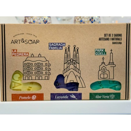 Pack of 3 Gaudi Barcelona handmade soaps