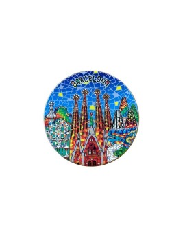 Ceramic Coaster Blue Gaudi Barcelona