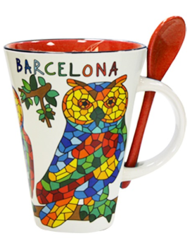 Mug with spoon Owl Barcelona