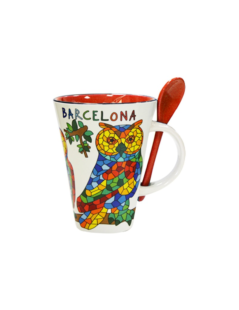 Taza con cuchara Búho Barcelona
