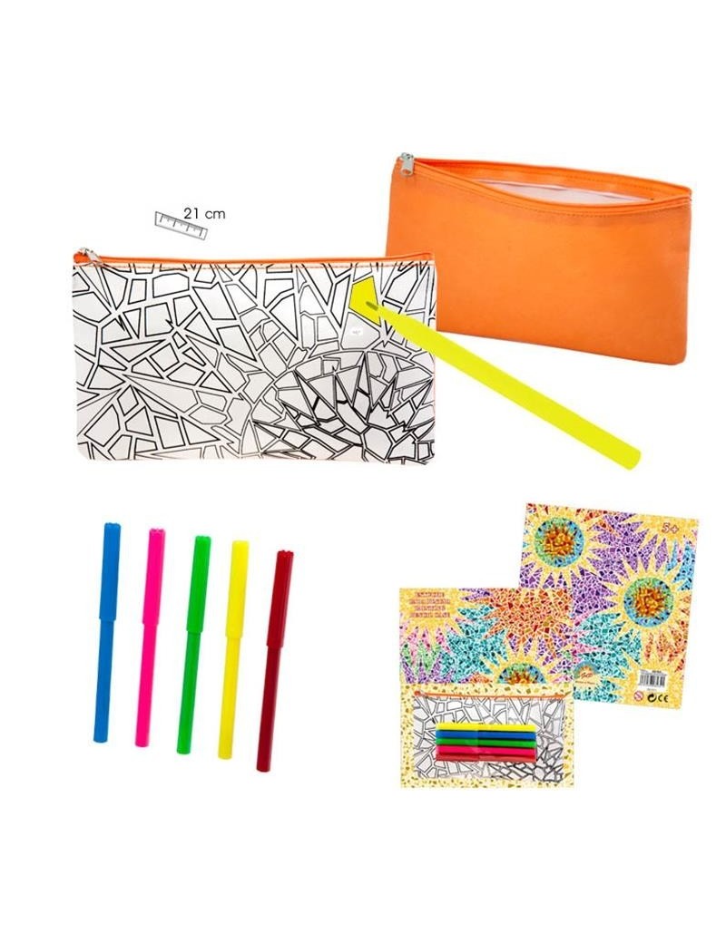 Estuche escolar para colorear Gaudí Multicolor