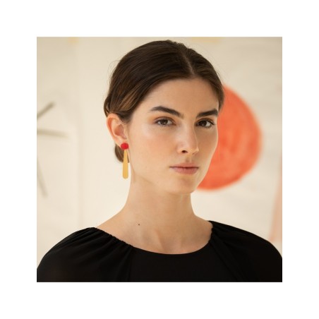 Boucles D'oreilles Dorées Longues Miró Jewelry