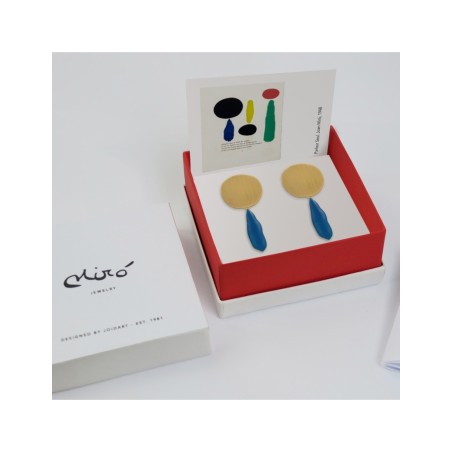 Arracades Daurades i mòbils Miró Jewelry blaves