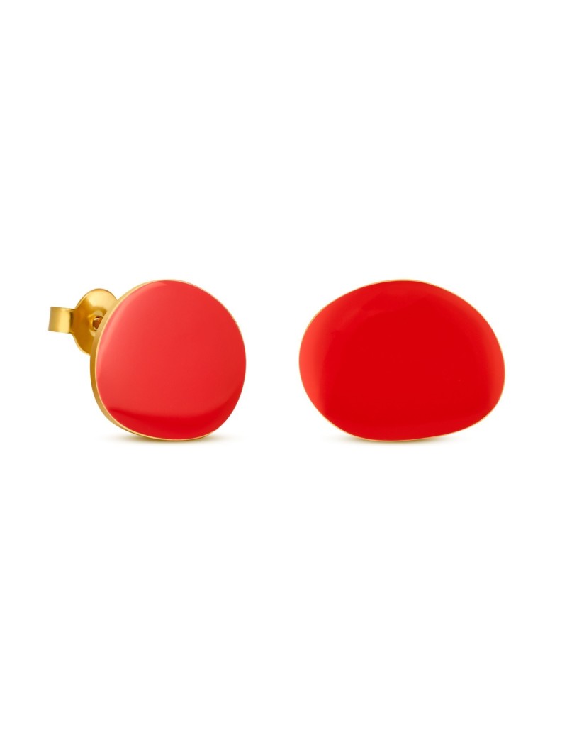 Pendientes Dorados Miró Jewelry Rojos