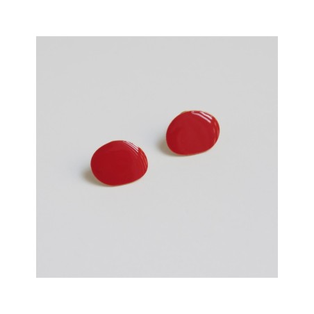 Golden Earrings Miró Jewelry Red