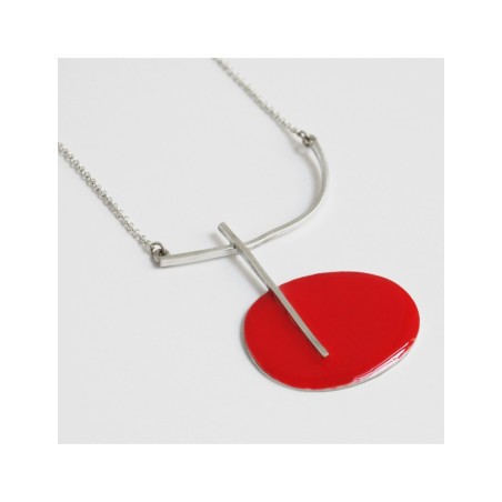 Collar Plata Miró Jewelry Rojo