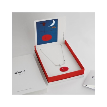 Silver Necklace Miró Jewelry Red