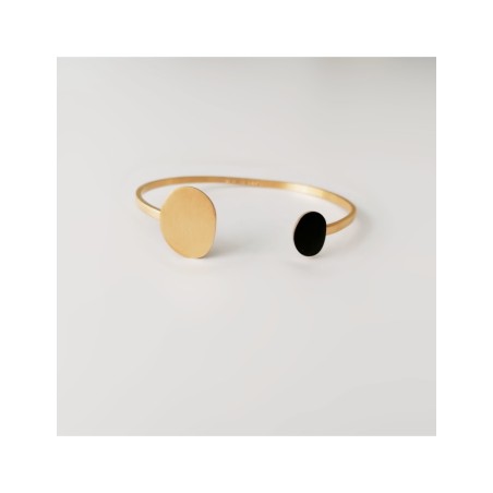 Pulsera Dorada y Negra Miró Jewelry