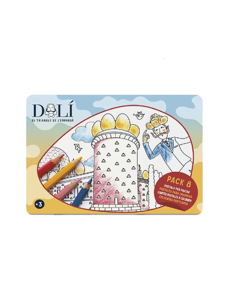 Pack 8 Postales Dalí para colorear