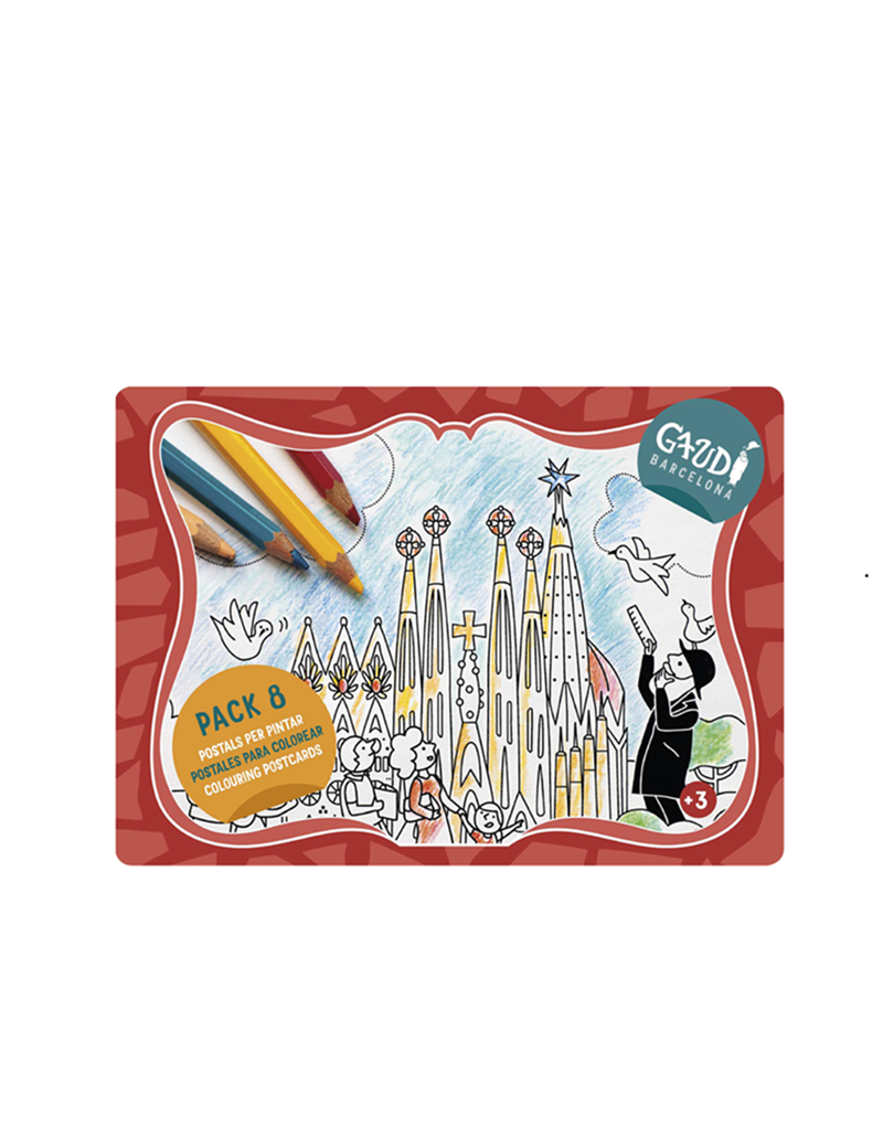 Pack 8 Postals Gaudí per pintar