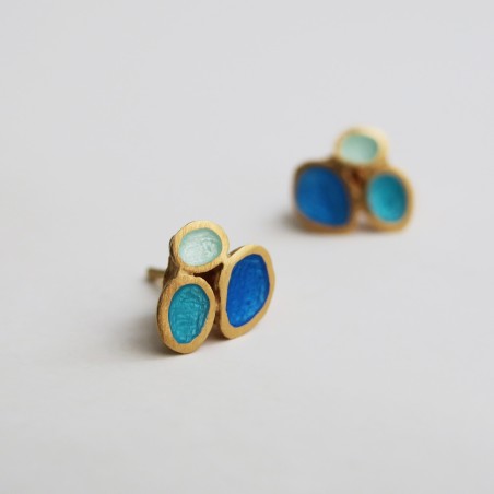 Petites boucles d'oreilles dorées Gaudí Barcelona Fruits