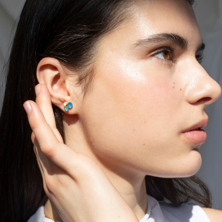 Small golden Gaudí Barcelona Fruits earrings