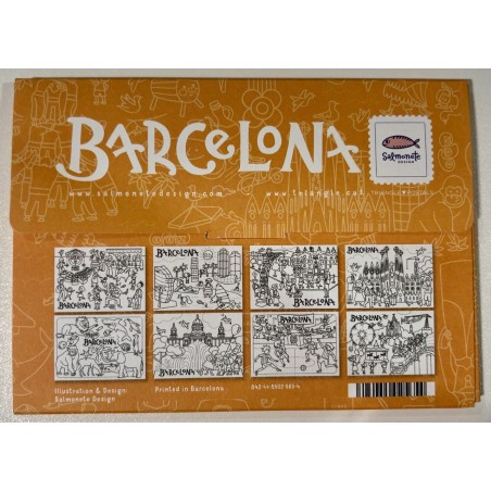 Pack 8 Colouring Barcelona Postcards