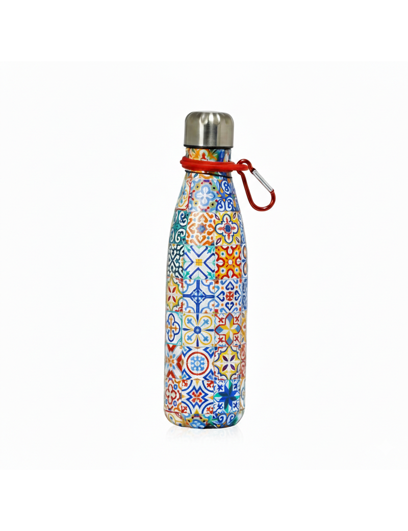 Bouteille isotherme en acier inoxydable 500 ml – Design mosaïque moderniste Barcelone
