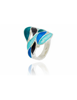 Bague Gaudi Feuilles Bleues