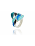 Bague Gaudi Feuilles Bleues