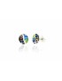 Gaudí round mosaic silver earrings