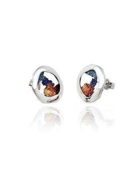 Pendientes plata pigmentos modernistas