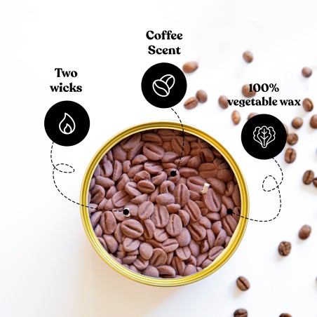 Bougie à la cire végétale - Grains de café