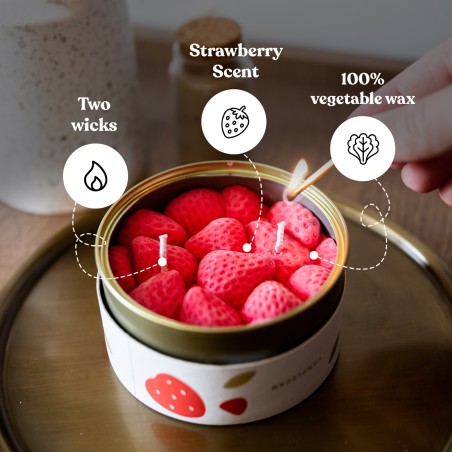 Vela de cera vegetal - Fresas