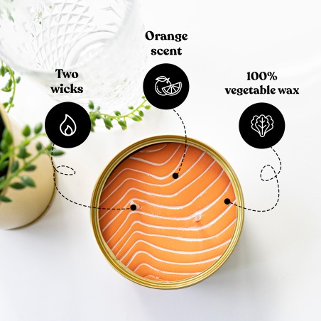 Vela de cera vegetal: aspecto salmón, aroma a naranja