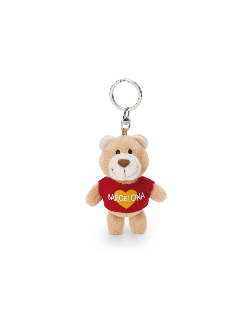 Llavero peluche Osito Barcelona beige