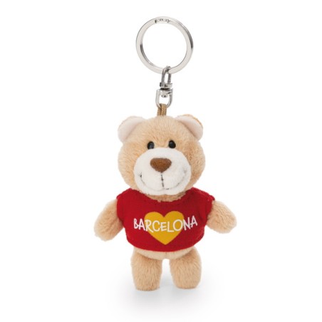 Llavero peluche Osito Barcelona beige