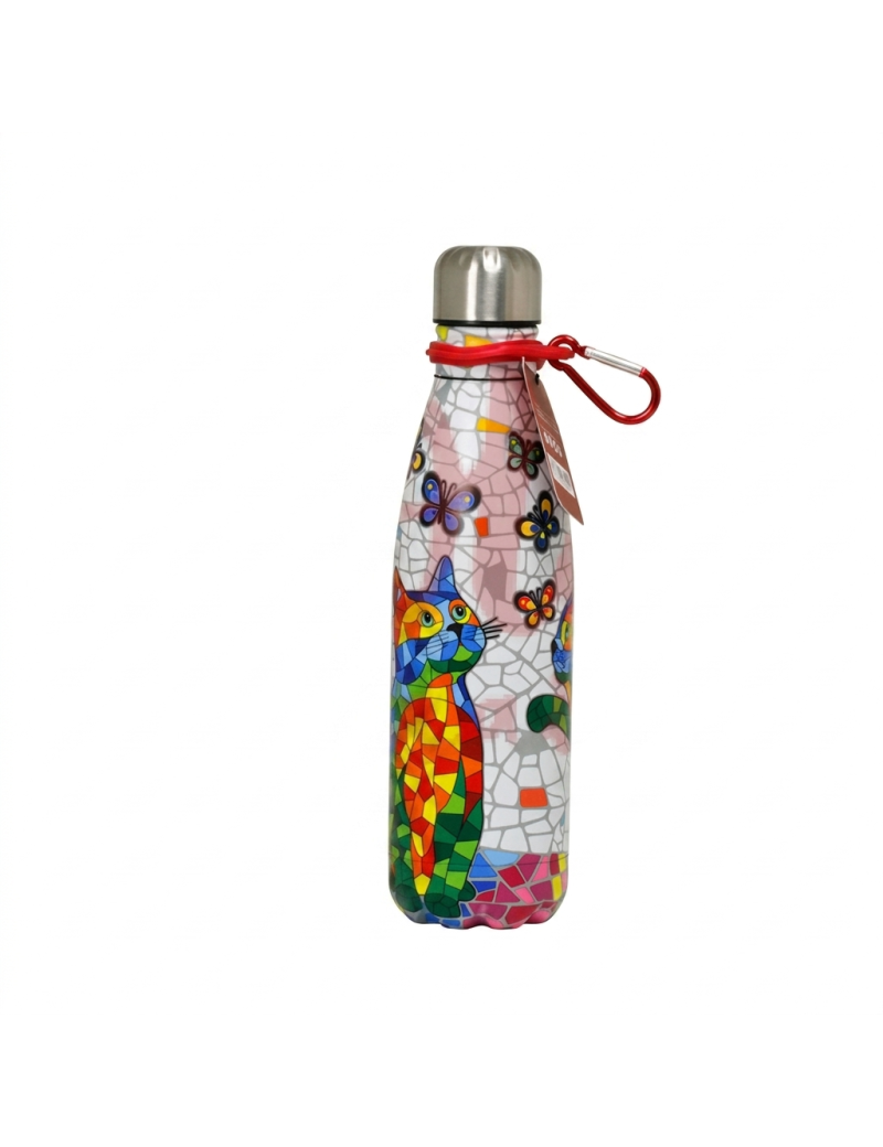 Botella térmica acero inoxidable Gato Trencadís Gaudí Barcelona 500 ml