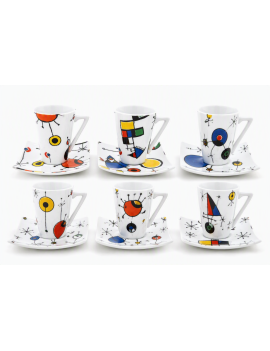 Set 6 tazas café espresso Dong Barcelona – Diseño artístico de surrealismo catalán