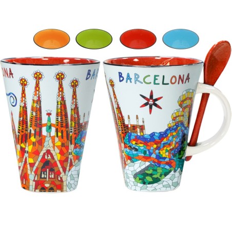 Tasse Gaudí Barcelone avec cuillere